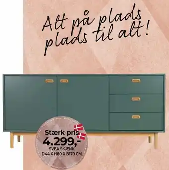 Svea Skænk D44xH80xB170 Cm