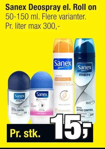 Calle Sanex Deospray el. Roll on tilbud