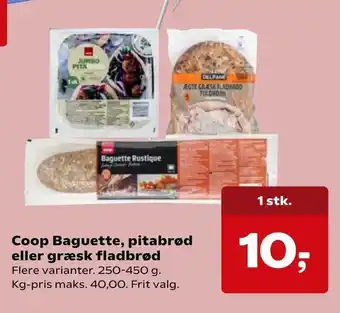 Coop Baguette, pitabrød eller græsk fladbrød