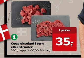 SuperBrugsen Coop oksekød i tern eller strimler tilbud