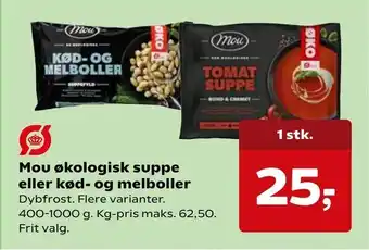 SuperBrugsen Mou økologisk suppe eller kød- og melboller tilbud