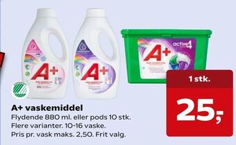 SuperBrugsen A+ vaskemiddel tilbud