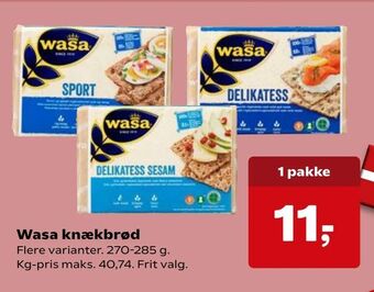 SuperBrugsen Wasa knækbrød tilbud