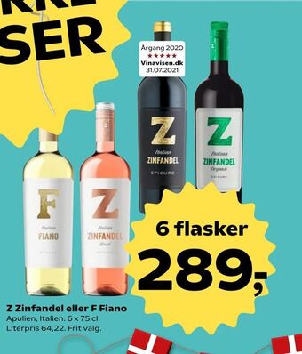 SuperBrugsen Z Zinfandel eller F Fiano tilbud