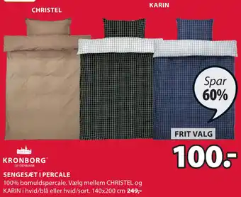 JYSK Kronborg Sengesæt I Percale tilbud