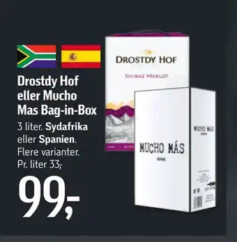 Føtex Drostdy Hof eller Mucho Mas Bag-in-Box tilbud