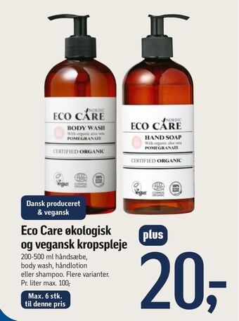 Føtex Eco Care økologisk og vegansk kropspleje tilbud