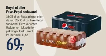 Føtex Royal øl eller Faxe-Pepsi sodavand tilbud