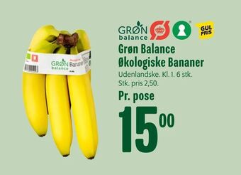 Min Købmand Grøn Balance Økologiske Bananer tilbud