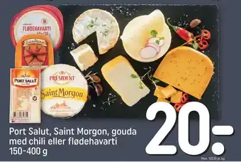 Port Salut, Saint Morgon, gouda med chili eller flødehavarti