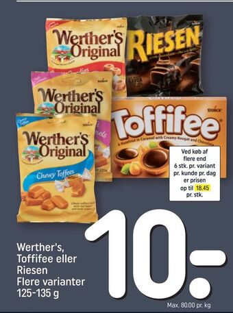 Werther's, Toffifee eller Riesen