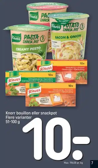 REMA 1000 Knorr bouillon eller snackpot tilbud
