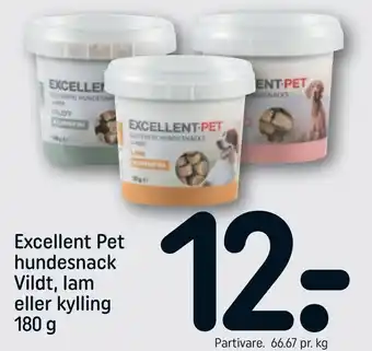 REMA 1000 Excellent Pet hundesnack Vildt, lam eller kylling tilbud