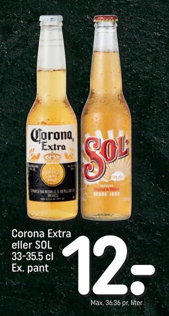 REMA 1000 Corona Extra eller SOL tilbud