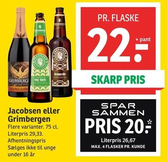 SPAR Jacobsen eller Grimbergen tilbud