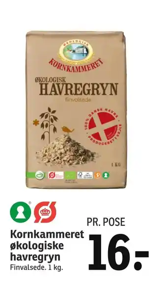 SPAR Kornkammeret økologiske havregryn tilbud