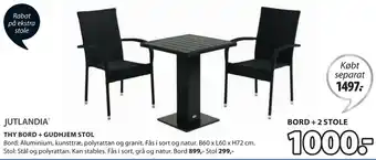 JYSK Jutlandia Thy Bord + Gudhjem Stol Bord+2 Stole tilbud