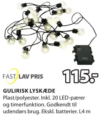 JYSK Fast Lav Pris Gulirisk Lyskæde tilbud