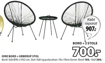 JYSK Idre Bord + Ubberup Stol tilbud