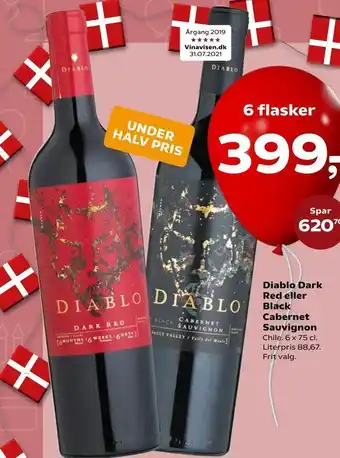 Kvickly Diablo Dark Red eller Black Cabernet Sauvignon tilbud