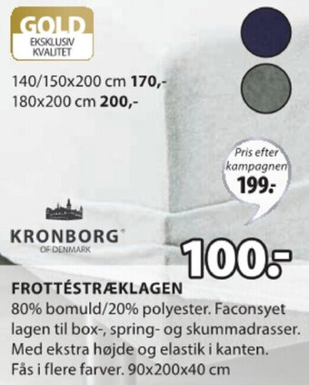 JYSK Kronborg Of Denmark Frottéstræklagen tilbud
