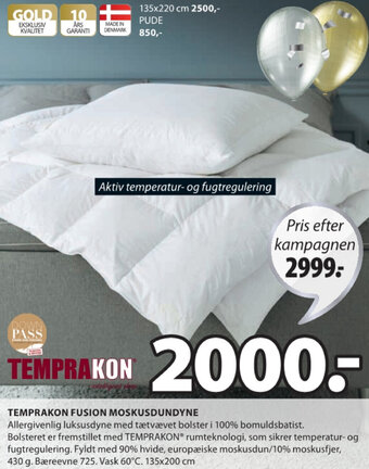 JYSK Temprakon Fusion Moskusdundyne tilbud