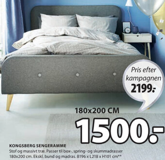 JYSK KOngsberg Sengeramme 180x200 cm tilbud