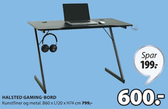 JYSK Halsted Gaming Bord tilbud