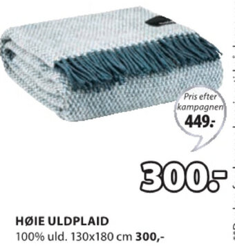 JYSK Høie Uldplaid tilbud