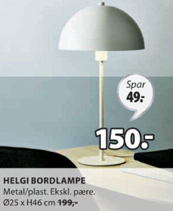 JYSK Helgi Bordlampe tilbud