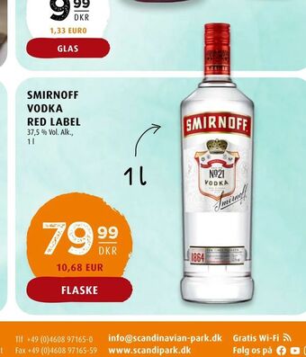 Scandinavian Park Smirnoff vodka red label tilbud