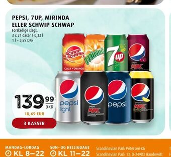 Scandinavian Park Pepsi, 7up, mirinda eller schwip schwap tilbud