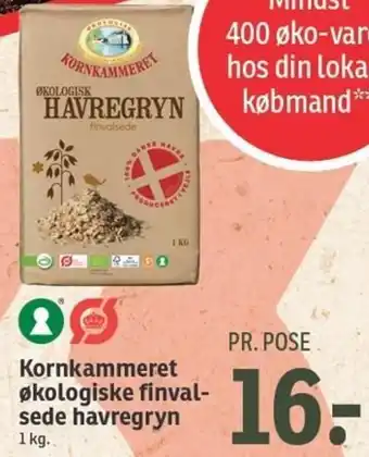 SPAR Kornkammeret Økologiske Finval Sede Havregryn 1 Kg tilbud