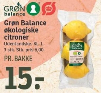 SPAR GrØn Balance Økologiske Citroner tilbud
