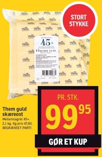 SPAR Them Guld Skæreost tilbud