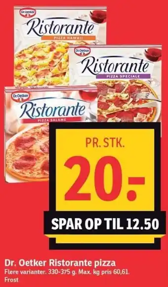 SPAR Dr. Oetker Ristorante Pizza 330-375 g tilbud
