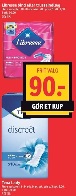 SPAR Libresse Bind Eller Trusseindlæg tilbud