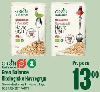 Min Købmand Grøn Balance Økologisk Havregryn 1 Kg tilbud