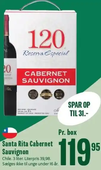 Min Købmand Santa Rita Cabernet Sauvignon 3 Liter tilbud