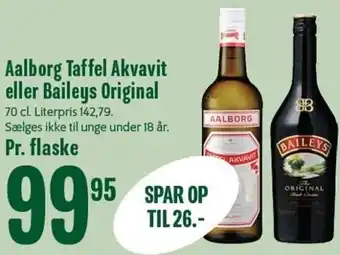 Min Købmand Aalborg Taffel Akvavit Eller Baileys Original 70 Cl tilbud