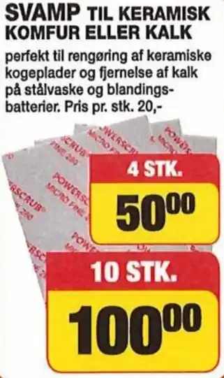 Svamp Til Keramisk Komfur Eller Kalk 4 Stk