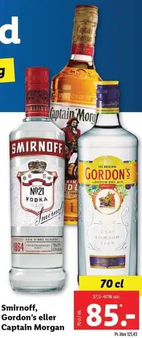 Lidl Smirnoff, Gordon's Eller Captain Morgan tilbud