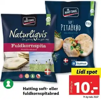 Lidl Hatting Soft-Eller Fuldkornspitabrød tilbud