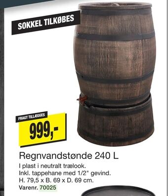 Harald Nyborg Regnvandstønde 240 L tilbud