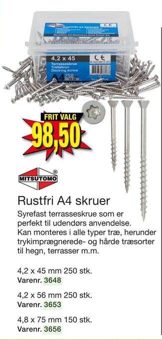 Harald Nyborg Rustfri A4 skruer tilbud