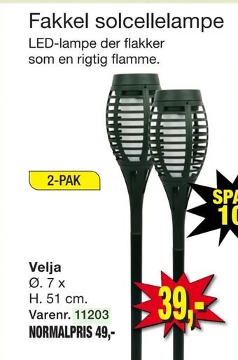 Harald Nyborg Fakkel solcellelampe tilbud