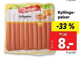 Let-Køb Kyllinge- pølser tilbud