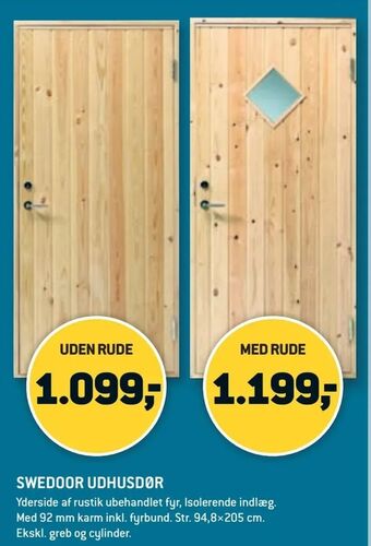 XL-BYG Swedoor udhusdør tilbud