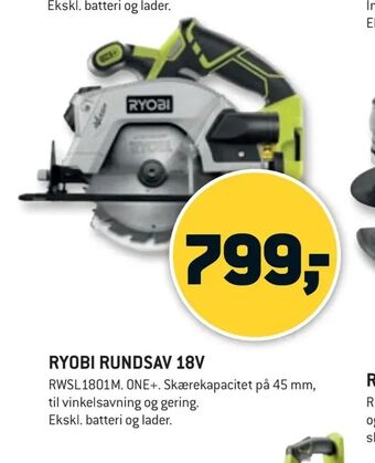 XL-BYG Ryobi rundsav 18v tilbud