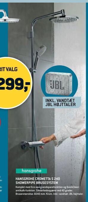 XL-BYG Hansgrohe crometta s 240 showerpipe brusesystem tilbud